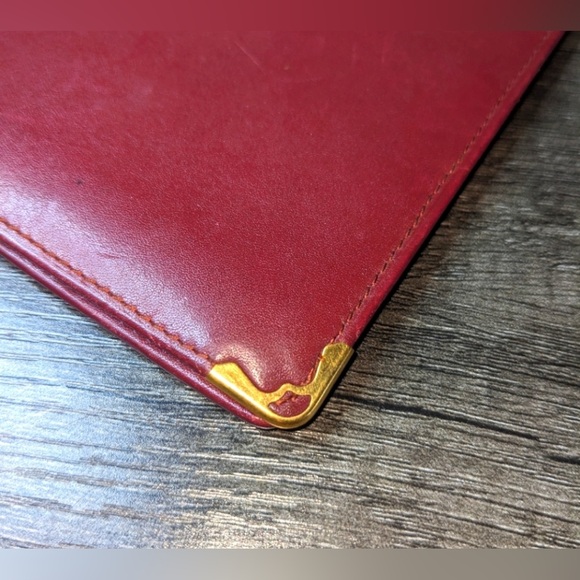 Cartier | Must De Cartier Burgundy Leather "Double C" Logo Long Bifold Wallet - Picture 8 of 11